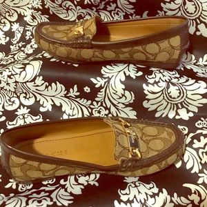 Brown coach women’s loafers